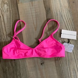 Solid and Striped Bikini Top